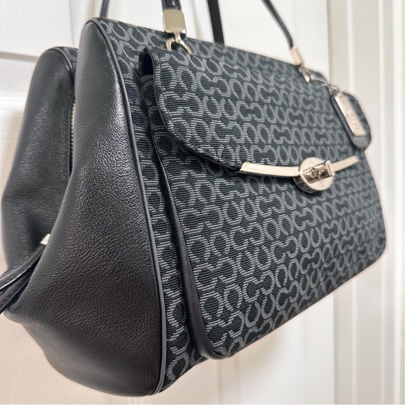 Coach Madison Madeline Satchel East West Op Art Jacquard Leather Trim NWOT - Picture 3 of 13